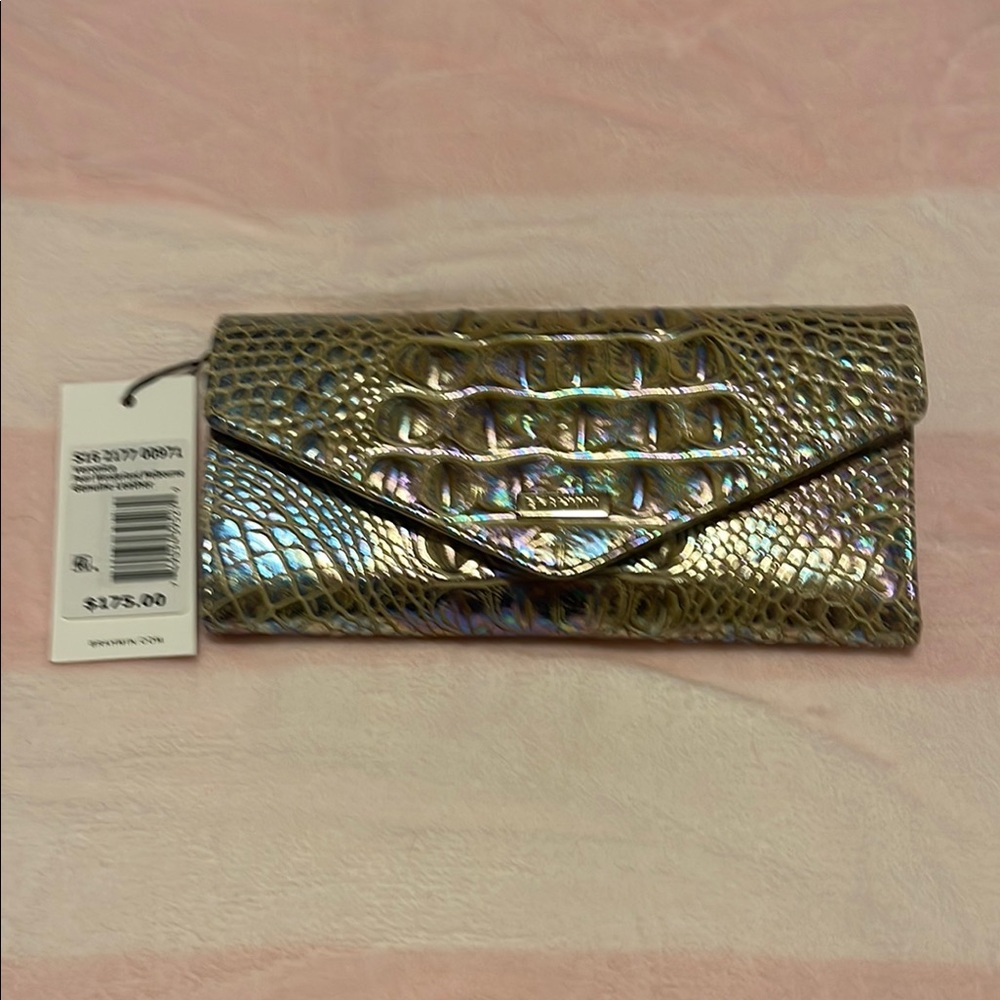 Brahmin Gold Crocodile Embossed Clutch